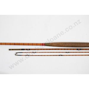 Three piece split cane salmon rod with case and spare tip