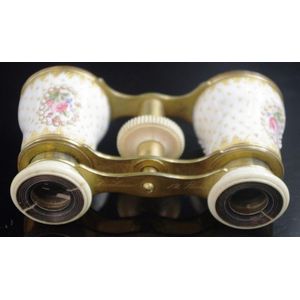 French antique ivory and enamel opera glasses fine porcelain…