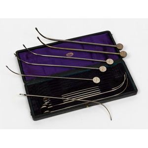 An antique cased urethral sounds surgeon's set, 19th century,…