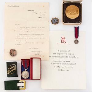 King George V silver jubilee miniature medal with accompanying…