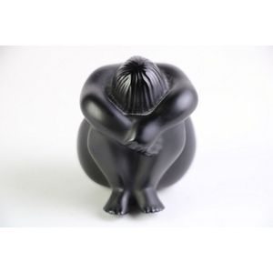 Lalique black crystal figure of a despondent figure with a&hellip;