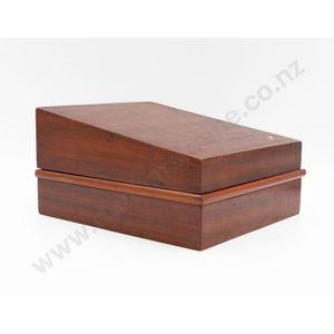 Victorian walnut medicine box, sloping lid with sectioned…