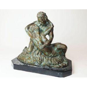 After Auguste Rodin 1840 - 1917 couple embracing bronze on…