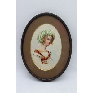 Miniature character portrait, finely painted beautiful lady…