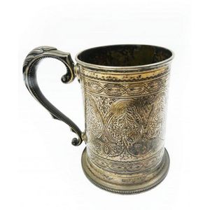 Victorian commemorative sterling silver tankard presented to S.…
