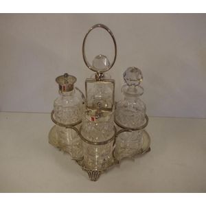 Antique silver plated cruet set 23 cm high approx.