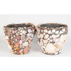 A very decorative pair of large shell jardinieres. Provenance:…