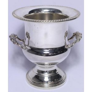 A baluster form silver-plate ice bucket. Height 25 cm