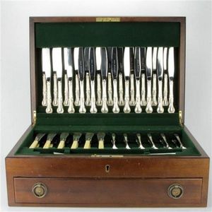 Silver plated cutlery setting in fitted canteen comprising…