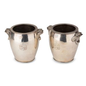 A pair fine silver-plated wine coolers, European, first half of…