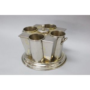 Art Deco silver plated wine cooler provisions to accommodate…