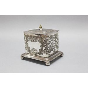 Antique Silver Plate Biscuit Box by J Deakin - Boxes - Silver Plate