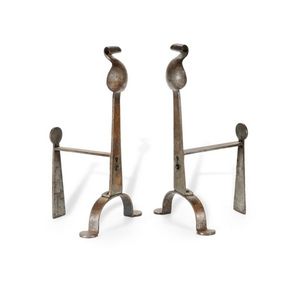 Great Pair of Dutch Baroque Style Polished Nickel Andirons Great Pair of Dutch Baroque Style Polished Nickel Andirons