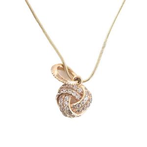 9ct 37 stone cubic zirconia love knot pendant on 10ct neck&hellip;