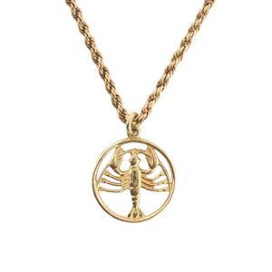 18ct circular scorpion pendant on 14ct modern fancy link chain,&hellip;