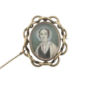 Broche Ancienne Russe Vintage - Portrait Miniature En Laiton, Pièce Unique Et Collectionnable