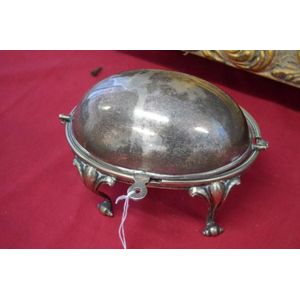 Antique silver plated miniature breakfast egg, approx 13 cm…