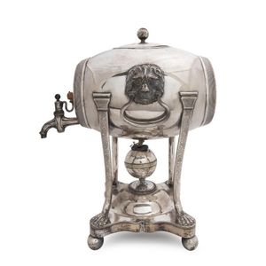An Antique Sheffield plate barrel shaped tea urn, circa 1800.…