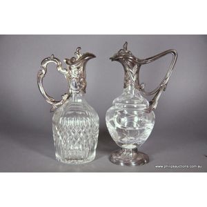 Two silver plated claret jugs, 20th century, one manufactured…