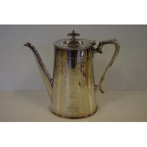 Good Victorian silver plated coffee pot 24 cm high approx.