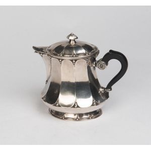 A Cristofle silver plated small coffee pot, French, circa 1950,…