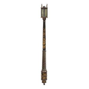 A George III Chinoiserie lacquered stick barometer tapering…