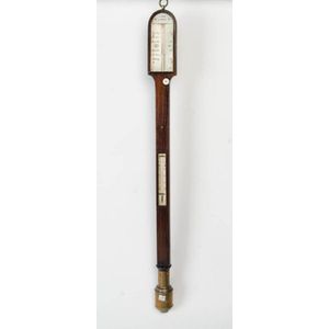 A Scottish rosewood brass-mounted stick barometer by S. Bon,…