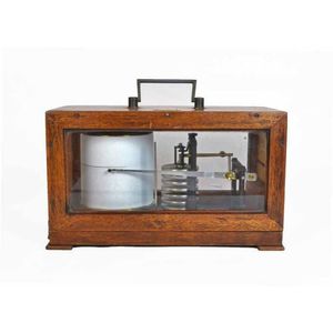A World War II German mahogany case Barograph Likely…