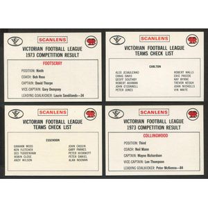 1974 Scanlens 'Footballers' team checklists [11/12, ex…