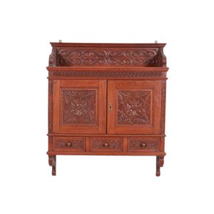 Hanging smokers cabinet late 19th century, Victorian oak all…