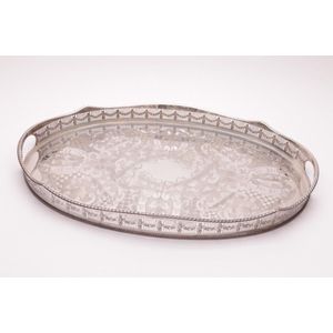 Late Victorian silver plated butlers tray with pierced gallery,…