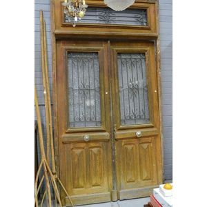 Set of antique French oak doors including surround, the doors…