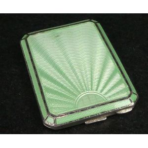 Sterling silver vesta case having a gilt interior enamelled…