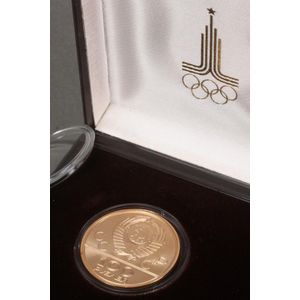 Gold coin 1980 Moscow Olympic coin, 100 Rubles, proof, in…