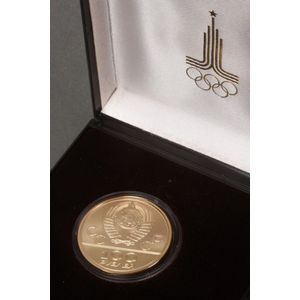 Gold coin 1980 Moscow Olympic coin, 100 Rubles, proof, in…