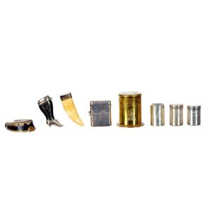 A collection of seven novelty vesta cases, one brass from…