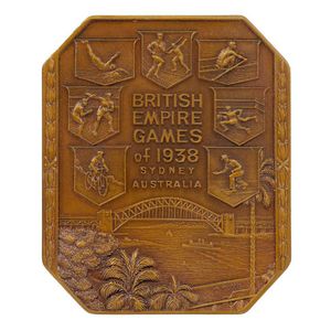 A commemorative bronze medal British Empire Games of 1938,…