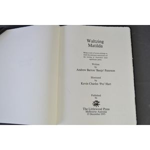 Book, 'Waltzing Matilda', by a B Paterson. Illustrated by Pro…