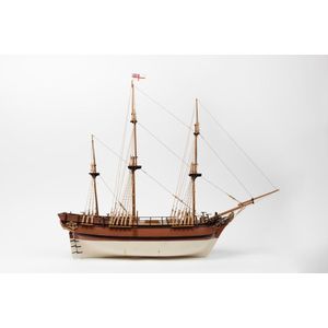 A scale model of a three masted sailing ship, height to the top…