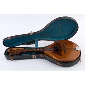 Flat back mandolin: circa 1930s, Gidgee wood fretboard with…