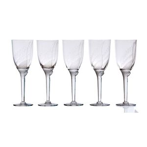 Champagne Flutes in Crystal by Marc Lalique, 1948, Set of 6