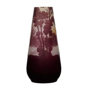 Emile Galle (1846-1904), a cameo glass elongated ovoid vase,&hellip;