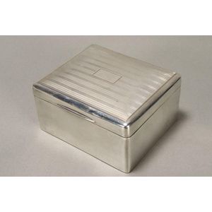 Australian sterling silver cigarette box and cover of square…