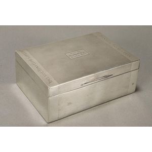 Australian Sterling Silver Tobacco Box with Inscriptions, 1938 ...