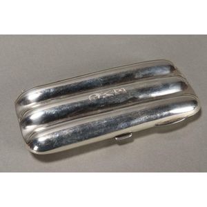 Sterling silver cigar case, hallmarked 925, sterling, of…
