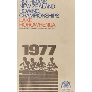 A 1977 New Zealand Rowing Championship poster, with Rothman's…