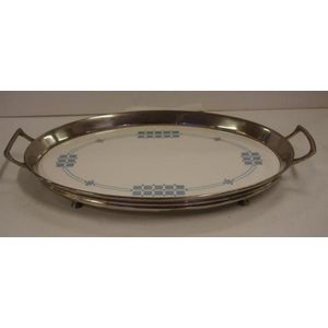 WMF style porcelain & silver plated Art Deco tray 43 cm wide…
