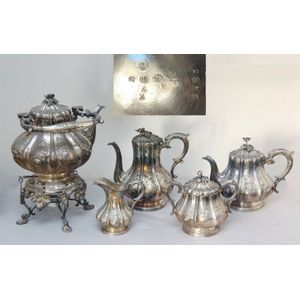 A Victorian five piece plated Elkington & Co tea and coffee…