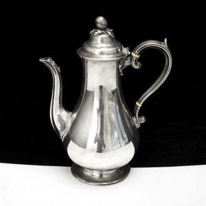 Continental silver plated coffee pot. Acorn finial. Height 29…