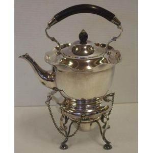 Silver plated teapot on stand, 27 cm high